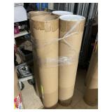 CARDBOARD STORAGE TUBES, PLASTIC END CAPS,