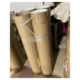 CARDBOARD MAILING TUBES, WHITE END CAPS, BUNDLED.