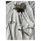 STAINED GLASS BUTTERFLY GARDEN ORNAMENT, METAL