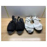 WALKING CRADLES WHITE LEATHER-LIKE SANDALS AND
