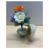 CULTURED JADE TREE, POTTED, MULTI-COLOR FLOWERS,
