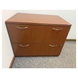 WOOD-LOOK LATERAL FILING CABINET, SILVER-TONE