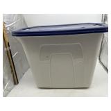 PLASTIC STORAGE BIN W/ BLUE LID, UTILITY