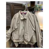 LANDS' END TAN BOMBER JACKET, CLAYBROOKE SWEATER,