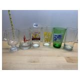 MIXED ADVERTISING GLASSES, FOOTED MUG, SLIM JIM,