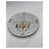SHENANGO CHINA SEGMENTED PLATE, CARTOON FIGURES,