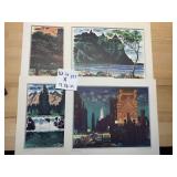 FRED LUDEKENS UNITED AIR LINES VTG TRAVEL ART