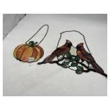 STAINED GLASS PUMPKIN SUNCACTHER, STAINED GLASS