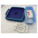 APPLE SLICER CORER, WHITE PLASTIC HANDLES,