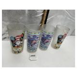 DR. SEUSS FROSTED GLASS TUMBLERS, CAT IN THE HAT