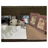 FRAMED CHERUB PRINTS, CERAMIC MUGS, PRESSED