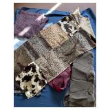 ASSORTED FABRIC REMNANTS, ANIMAL PRINT PATCHWORK,