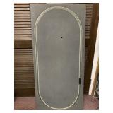 MODEL RAILROAD LAYOUT BOARD W/ GREY FABRIC COVER,