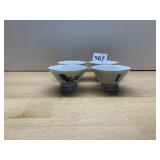 KIKU-MASAMUNE - FOOTED PORCELAIN SAKE CUPS, GOLD