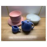 HALL'S ROSE PARADE TEAPOT & CREAMER, PINK