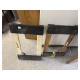 PR WOODEN MARINE BOAT STANDS W/ PADDING, CASTERS.