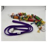 PURPLE NYLON PET LEASH, COLORFUL WOODEN BIRD CAGE