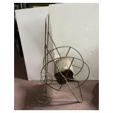 RUSTIC METAL GARDEN CART, WIRE FRAME, CORRUGATED