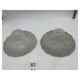 PR FROSTED MOLDED GLASS LIGHT SHADES, RIBBED