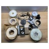 DYMO TAPE, ASSORTED METAL SPRINGS, BALL BEARINGS,
