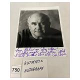 ED ASNER AUTOGRAPHED PHOTO, BLACK & WHITE
