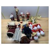 ASSORTED CHRISTMAS DECOR, SANTA CLAUS FIGURINES,