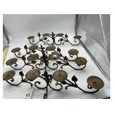METAL WALL MOUNTED CANDLE HOLDERS, PATINATED
