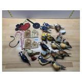 ASSORTED CHRISTMAS ORNAMENTS, PAINTED BIRD
