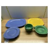 VTG CERAMIC PLATTERS, PLATES, CUP, BOWL,