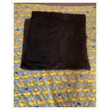 QUILTED RUBBER DUCK PATTERN BLANKET W/ BLACK