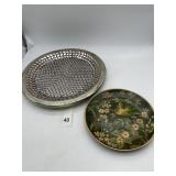 RAYMOND WAITES DECORATIVE PLATE W/ BIRD & FLORAL