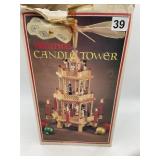 CHRISTMAS CANDLE TOWER, REVOLVING WOODEN PYRAMID,