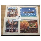 UNITED AIR LINES FRED LUDEKENS TRAVEL PRINTS,