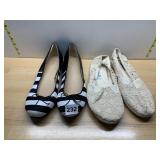 LANE BRYANT STRIPED BALLET FLATS, AIRWALK CROCHET