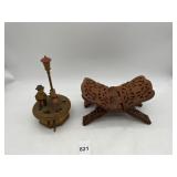 THORENS SWISS MUSIC BOX W/ HAND-PAINTED FIGURE,
