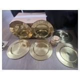 GOLD-TONE CHARGER PLATES, OVAL & ROUND, HERSHEY'S