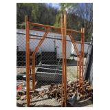 ORANGE METAL SCAFFOLDING FRAMES, HEAVY-DUTY