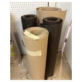 ASSORTED ROLLS KRAFT PAPER, BLACK FELT PAPER.