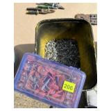 UTILITY BUCKET W/ METAL NAILS, PLASTIC CASE W/