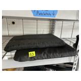 BLACK TEXTURED CUSHIONS, PADDED, MESH BACKING.