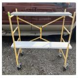 YELLOW METAL MOBILE SCAFFOLDING UNIT W/ TWO