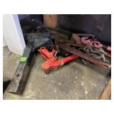 TRAILER HITCH RECEIVER, CHAIN BINDERS, LOAD
