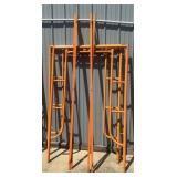 ORANGE METAL SCAFFOLDING FRAMES, TUBULAR