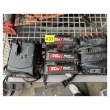 BAUER 20V LITHIUM BATTERIES, RAPID CHARGER.