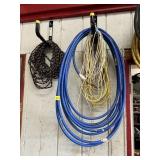 BLUE UTILITY HOSE W/ BRASS FITTINGS, COIL OF