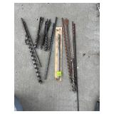 ASSORTED DRILL BITS, AUGER BITS, TWIST BITS, ONE