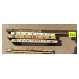 LUFKIN VTG WOODEN FOLDING RULES, RED END,