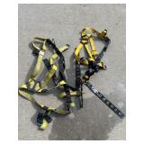 SAFETY HARNESS, YELLOW & BLACK WEBBING, METAL