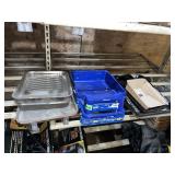 ASSORTED METAL, BLUE, BLACK, AND TAN PLASTIC