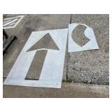 INDUSTRIAL-GRADE TRAFFIC STENCILS, ARROW DESIGN,